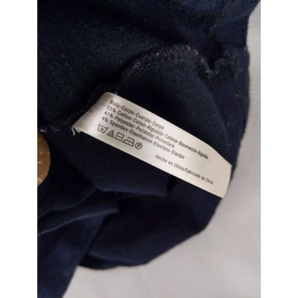 Free People FP Beach Dress Womens Medium Navy Blue Button Front Balloon Sleeve - Picture 10 of 11